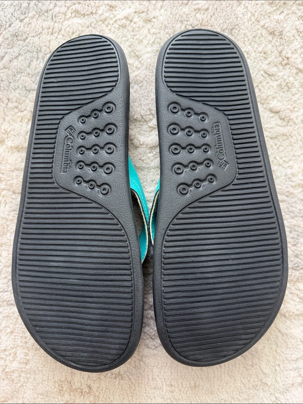 Columbia Women’s Teal Strap Black Sole Flip Sandals
